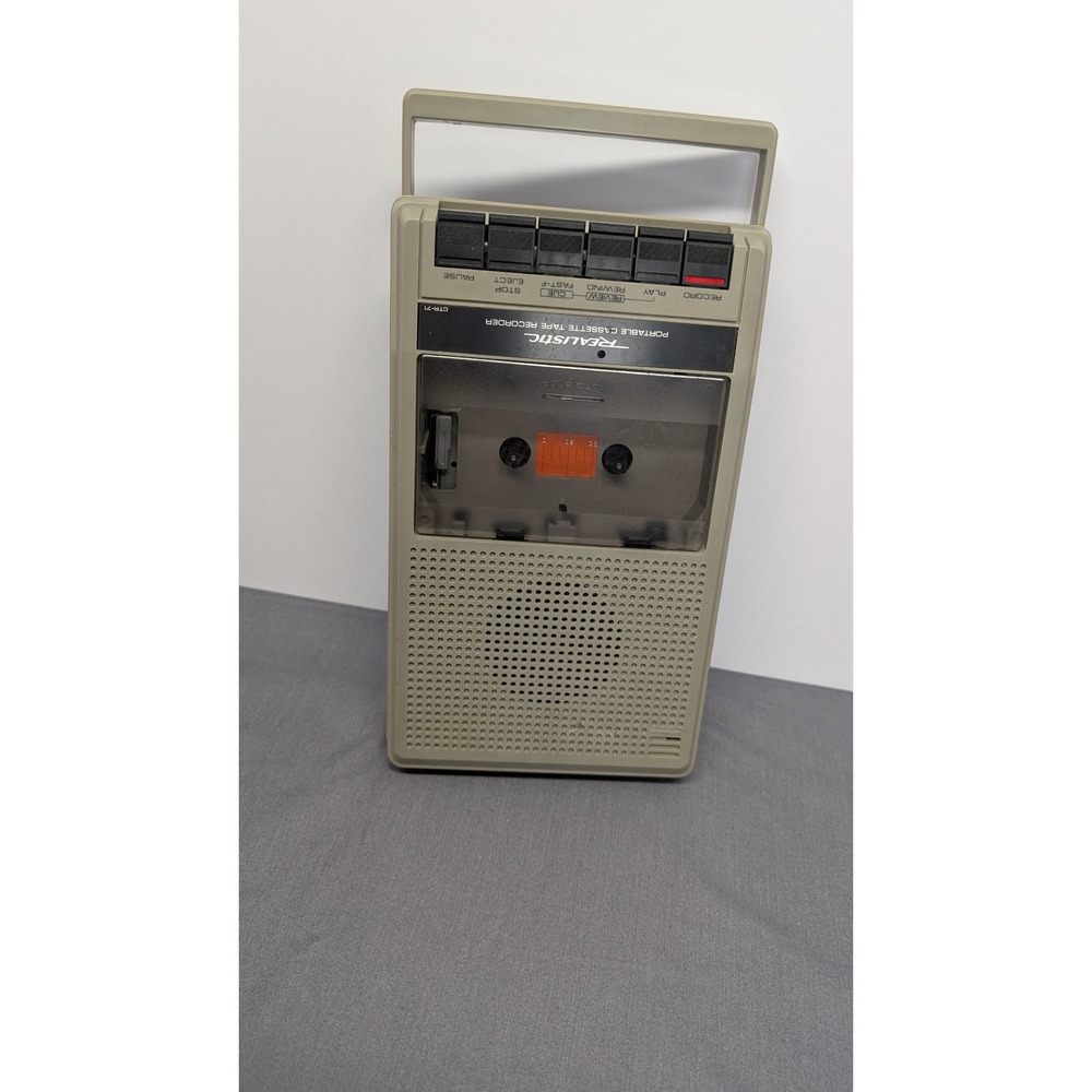 Realistic Portable Cassette Tape Recorder CTR-71 Vintage Radio Shack -Works!